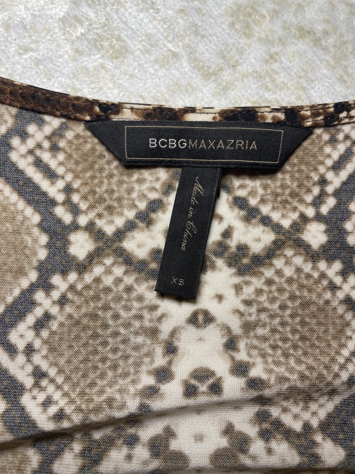 BCBG MaxAzaria Python Snake Brown Black Animal Pr… - image 2