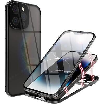 Hülle Magnet für iPhone 14 Pro Max Schutzhülle 360 Glas Cover Handy Armor Case