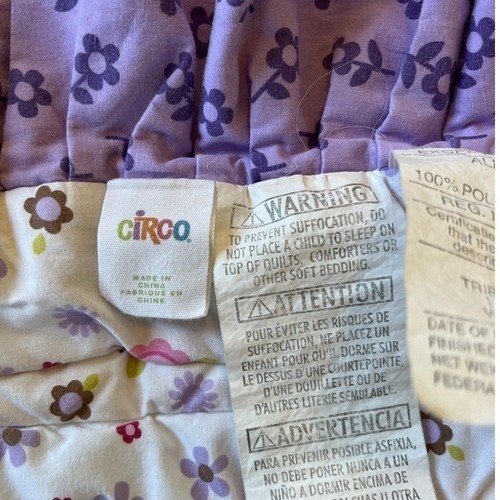 Circo Love N Lilacs Baby Comforter Quilted Ruffled Purple Pink Green Retired HTF - Picture 11 of 13