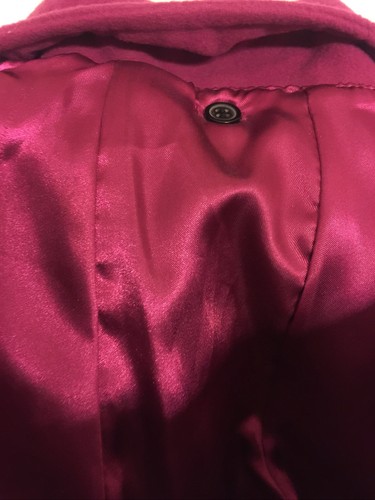 George Dark Pink Fuchsia Coat W/Black Toggles, Loop Closure Small - Picture 4 of 6