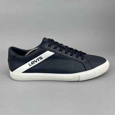 Levi's Woodward Navy Mens Low Top Sneakers Trainers Shoes Size