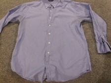 Nautica Mens Dress Shirt 16 blue striped button up casual