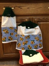 Sunflowers Kitchen Hanging Hand Towel Crochet Handmade