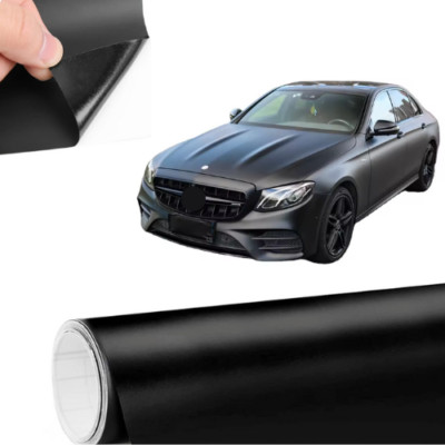 Premium Auto Schwarzmatt Klebe Folie Blasenfrei Matt Selbstklebend Extra Breit