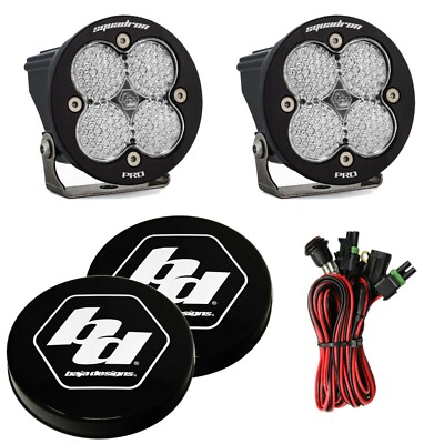 Baja Designs Squadron Round Pro Clear Work/Scene LED Lights W/ Rock Guards