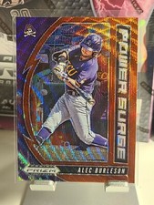 ALEC BURLESON 2020 Panini Prizm Draft Picks Prospect Red Wave Power Surge SHARP