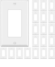 20 Pack Wall Plate, 1-Gang Standard Size Decorator Outlet and Switch Cover