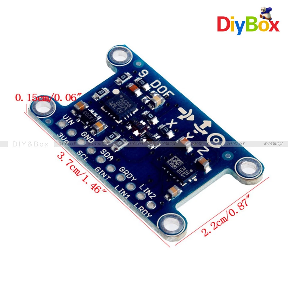 9 Axis IMU L3GD20 LSM303D Module 9DOF Compass Acceleration Gyroscope for Arduino - Image 2 of 4