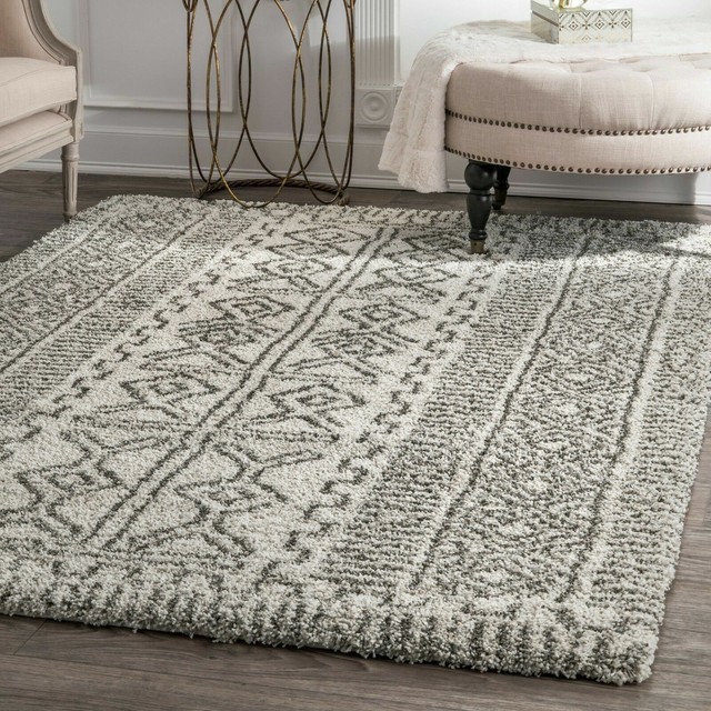 Nuloom New Southwestern Tribal Plush Shag Area Rug In Ivory For Sale Online