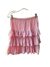 VTG 80s Express Tiered Pink Cotton Skirt Sz M Elastic New Wave Barbiecore USA