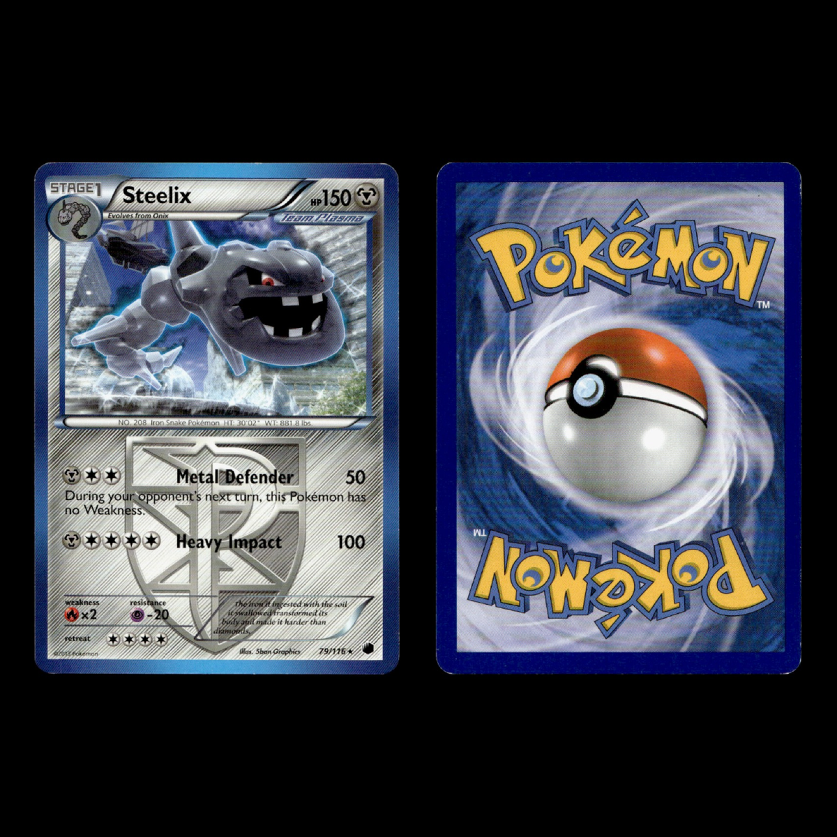 12x Steelix Lot Onix 79.0 Black White Plasma Freeze Pokemon