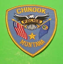 CHINOOK  MONTANA  MT 4 1/2"  POLICE PATCH  FREE SHIPPING!!!