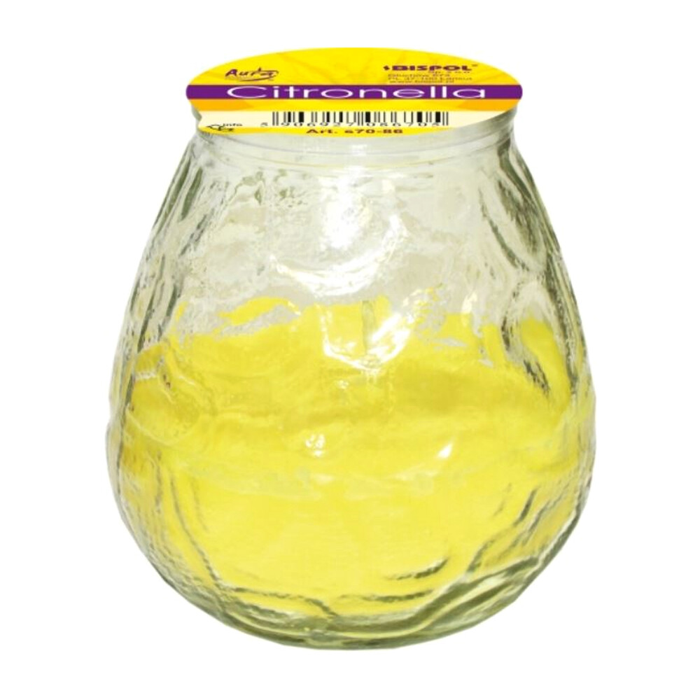 Citronella Candle in Glass Jar Repels Wasps Mosquitoes Insects while