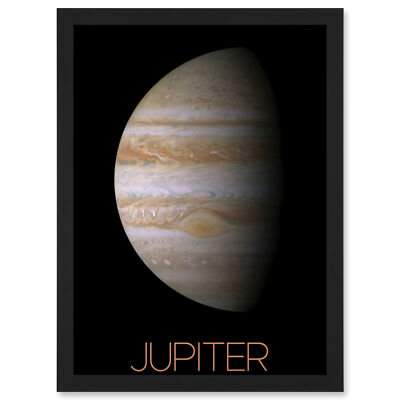 NASA Unser Sonnensystem Jupiter Planet Bild Roter Fleck gerahmt Kunst Bild Druck A4