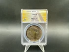 1935 Peace $1 ANACS Certified MS62 - Crazy Textile Rainbow Toning - Rare