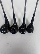 Rare Vintage Titleist Maple Wood Black Driver 3,4,5 Woods Set Golf RH BH