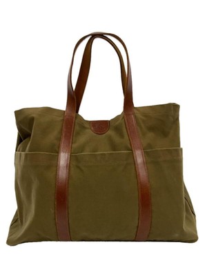 IL BISONTE tote bag leather Khaki Used