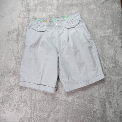 Vintage Bugle Boy Herren 36 Grau Grafik Taillenfutter Grau Preppy Shorts
