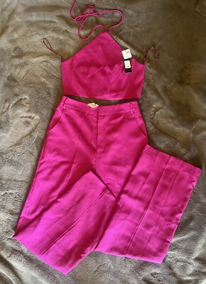 New Fashion Nova Women's Sunset Views Linen Set 33 - Size Medium - Magenta  Color | eBay