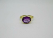 1.95 CT AMETHYST STUNNING OVAL FACETED STERLING SILVER RING SIZE 6.25