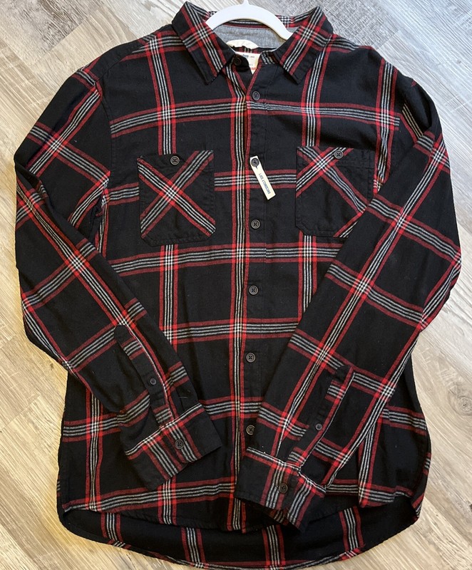 Urban Pipeline Tartan Flannel Button Up Shirt Mens Size Extra Large Black Red