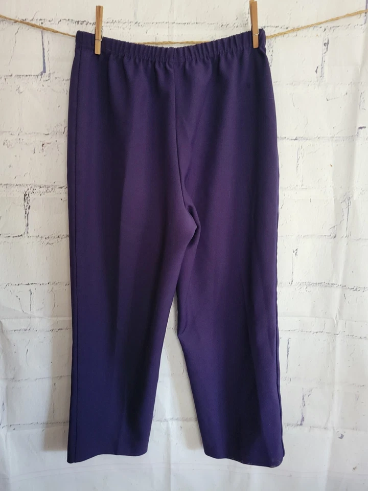 Фиолетовые прямые миниатюрные брюки Nikki размер 16 эластичная талия легкий уход полиэстер - Изображение 4 из 4