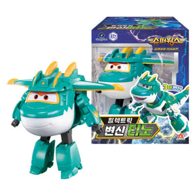 Super Wings Season 8 Electric Tino Transformer Robot Toy 5 Inch