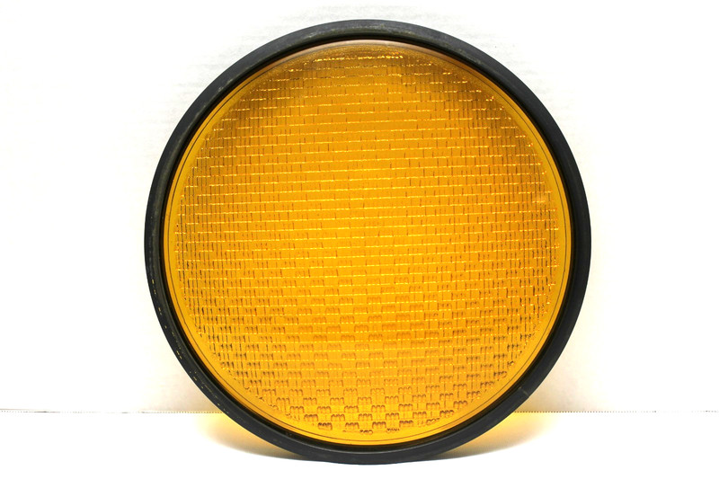Vintage 12" Yellow Glass Kopp Traffic Light Signal Lens