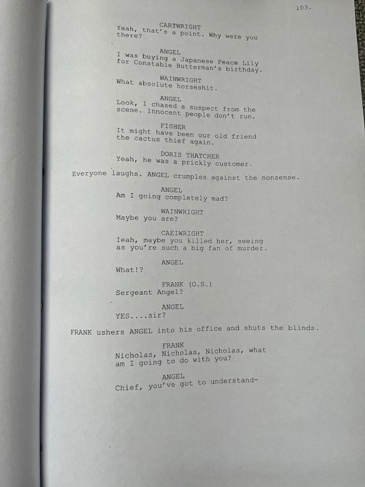 Hot Fuzz Film Script. Simon Pegg, Nick Frost. Olivia Colman. Bill Nighy. - Image 2 of 2
