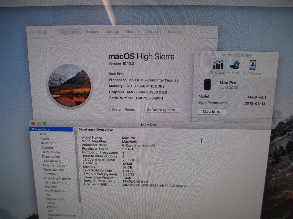  Apple Mac Pro 6.1 A1481 2013 3.5GHz Xeon 6-Core D300 2GB - 32GB RAM 256GB SSD - Image 2 of 4
