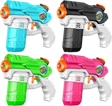 Water Guns for Kids and Adults, 4 Pack Super Squirt Blaster 220cc High Capacity