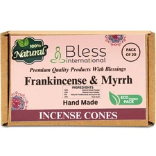 Frankincense-and-Myrrh 100%-Natural-Incense-Cones Handmade-Hand-Dipped Organi...
