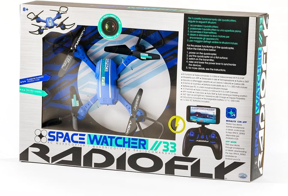- RADIOFLY, Space Watcher // 33, Drone per Bambini Con Giroscopio, 8 Funzioni, 3 - Immagine 4 di 4