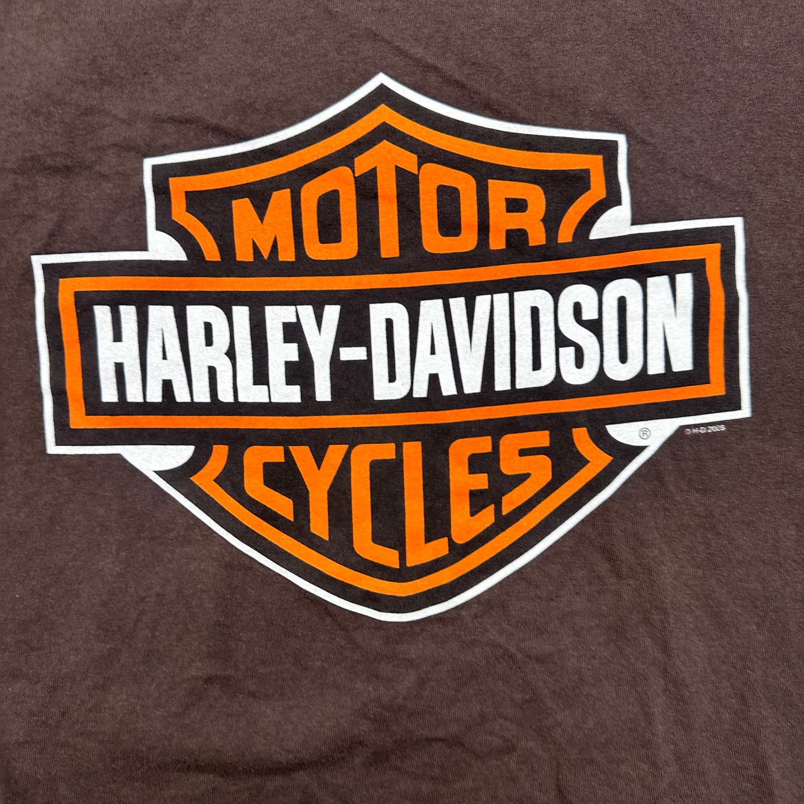 Harley Davidson Shirt Mens 2XL Brown Short Sleeve Spell Out Chicago image 5