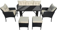 7 SEATER RATTAN GARDEN FURNITURE DINING SET SOFA CHAIRS TABLE OUTDOOR PATIO SET