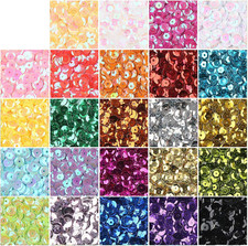16000PCS Loose Sequins Bulk, 6MM Rainbow round Cup Sequins for Sewing Embroidery