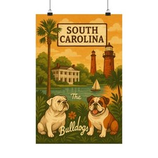 South Carolina Bulldogs Poster | Matte Vertical State Print