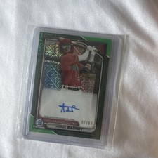 2024 Bowman Chrome Prospect Mega Adriel Radney Mojo Green Refractor Auto /99