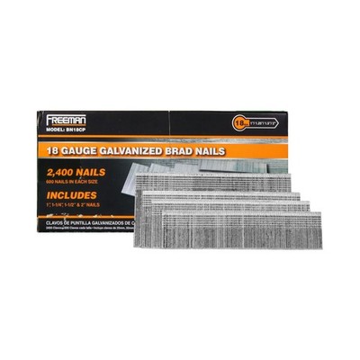 Freeman 18-Gauge Brad Nails, Combo Pack 1 Inch, 1-1/4 Inch, 1-1/2 Inch, 2 Inc...