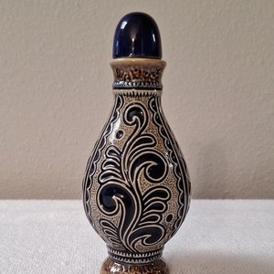 Vintage Marzi And Remy Folk Art Ceramic Salt Glazed Pottery Bottle