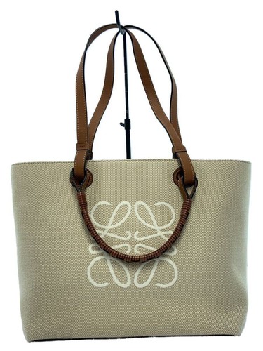 LOEWE tote bag anagram small canvas Beige with front stain Used