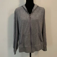 Venezia Lane Bryant Gray Zip Up Long Sleeve Hooded Track Jacket Women’s 14/16