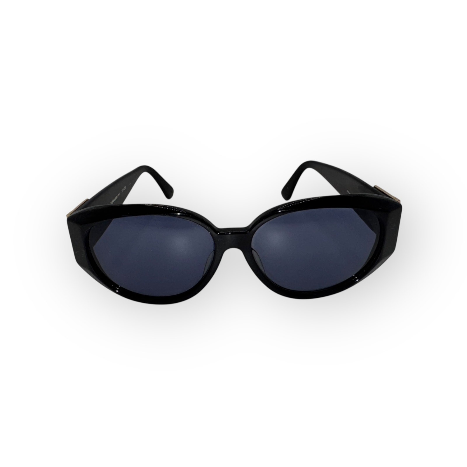 Occhiali da sole Yves Saint Laurent vintage neri e oro ovali autentici vintage