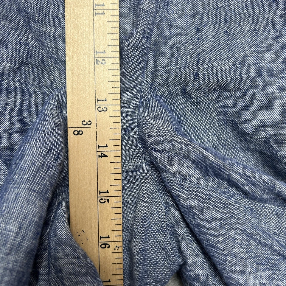Pantalones Cortos Tahari Para Mujer 2XL Azul Lino Ligero Playa Bolsillos Cintura Alta Cómodos Fácil Foto 4 de 4