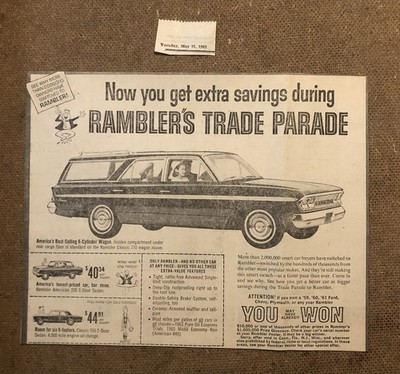 VTG 1963 Car Automobile Rambler Classic 770 Wagon Newspaper Ad 0C24