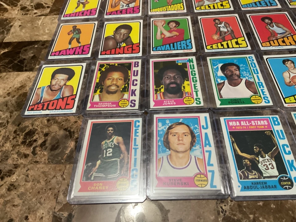 Lote de 26 tarjetas de baloncesto Topps vintage de los años 70 *Kareem, Jerry West, Paul Silas++ Foto 3 de 4