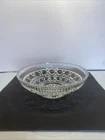 Vintage Federal Glass WINDSOR Clear Glass 7 1/2" Round BOWL Button & Cane
