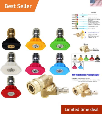 #ad Pressure Washer Accessories Kit 7 Power Washer Nozzle Tips Quick Connecting Pi $31.30