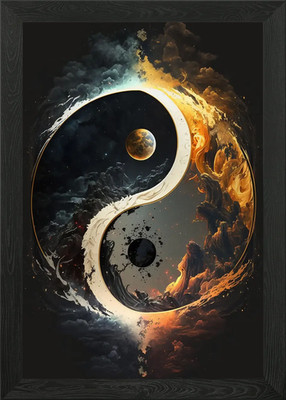 Yin Yang Sonne und Mond Gerahmtes Wandbild Poster Leinwanddruck Bild