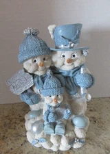 SNOW BUDDIES 3 Snowmen w/NOEL Sign 1998 Encore Group- Excellent Condition
